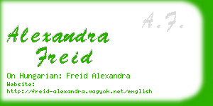 alexandra freid business card